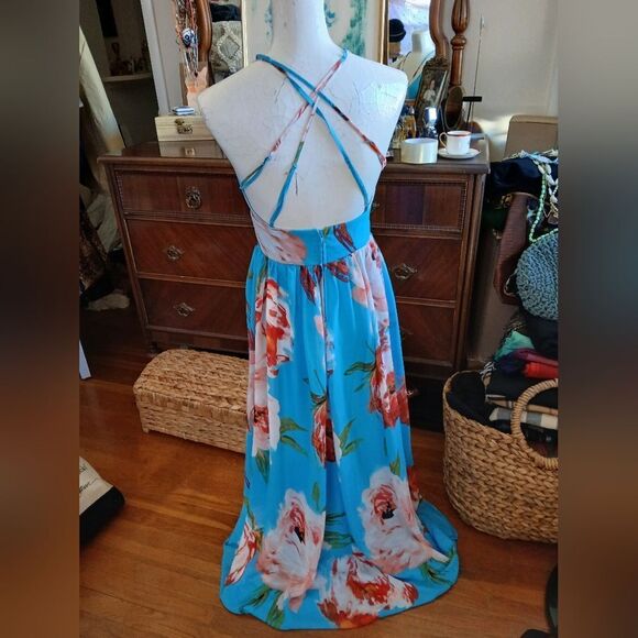 Bisou Bisou Chiffon Maxi Dress Size 2 - Picture 2 of 8